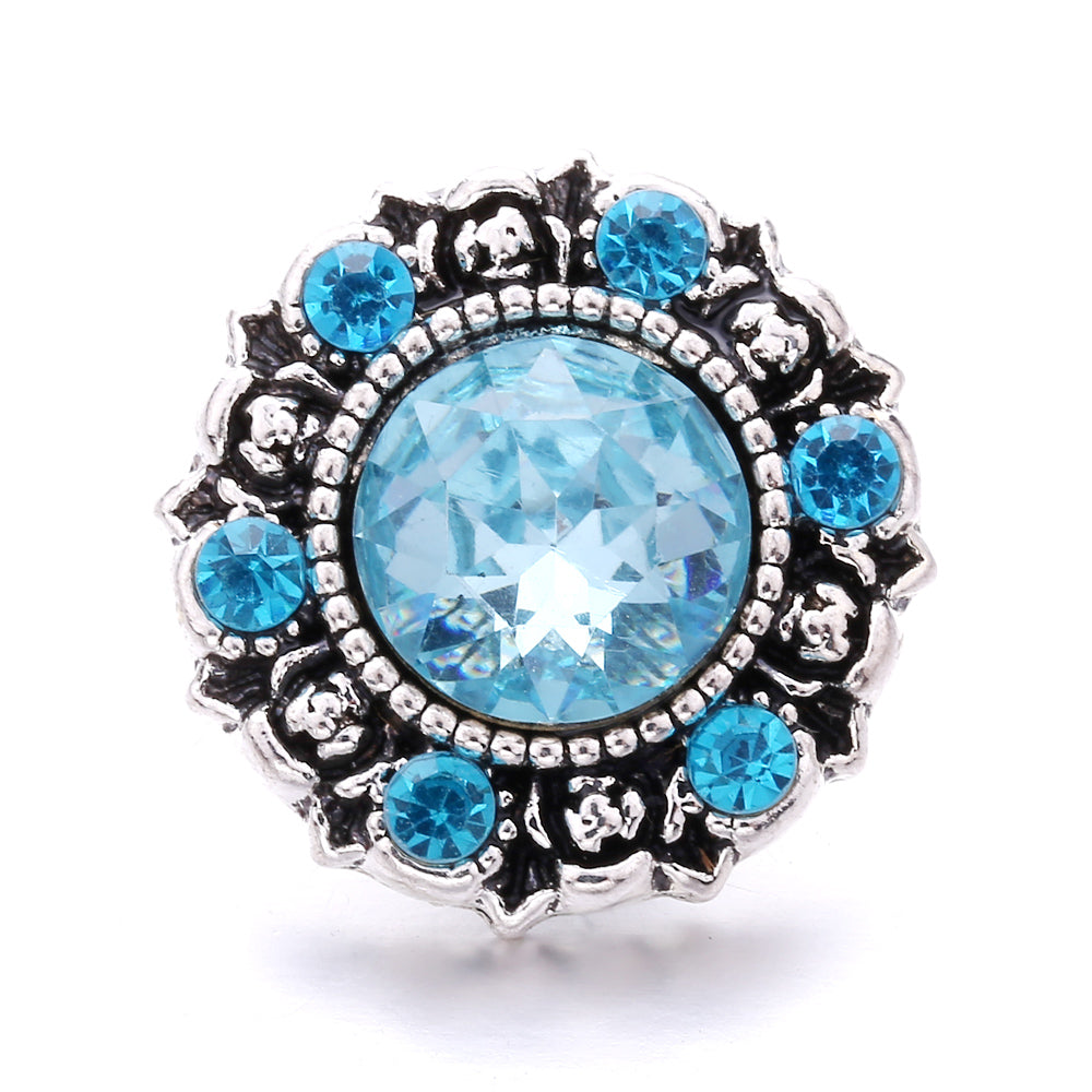 18mm Sea Breeze Blue Snap Charm | Interchangeable Jewelry Charm