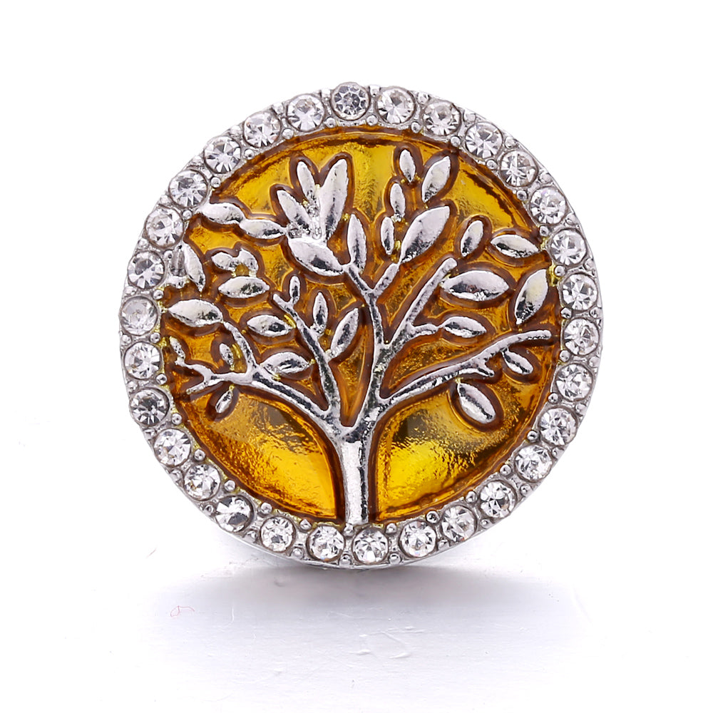 18mm Yellow Crystal Snap Charm | Interchangeable Rhinestone Charm for Bracelet & Necklace