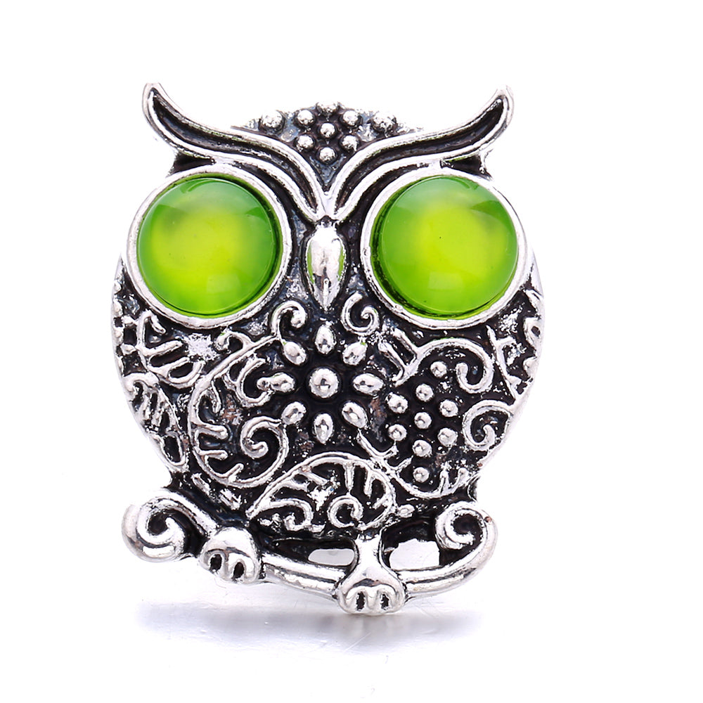 18mm Forest Green Rhinestone Snap  Charm | Interchangeable Jewelry Charm