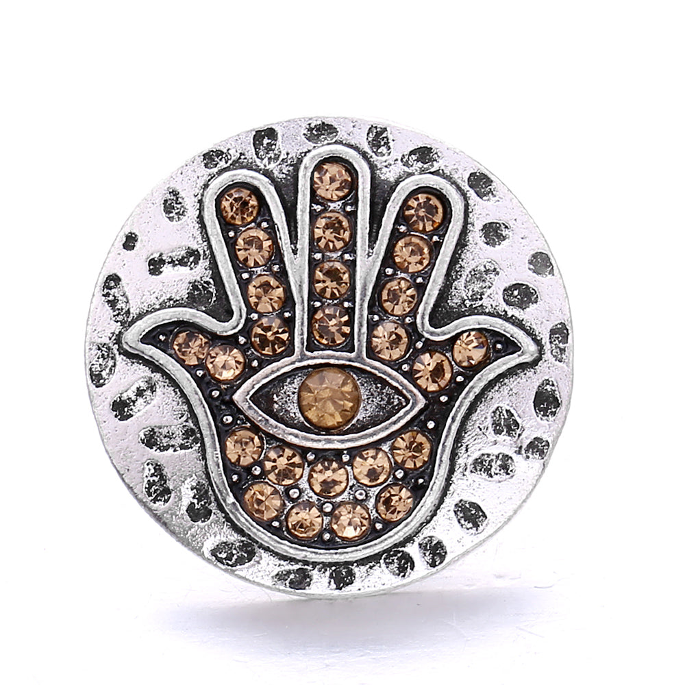18mm Yellow Crystal Snap Charm | Interchangeable Rhinestone Charm for Bracelet & Necklace