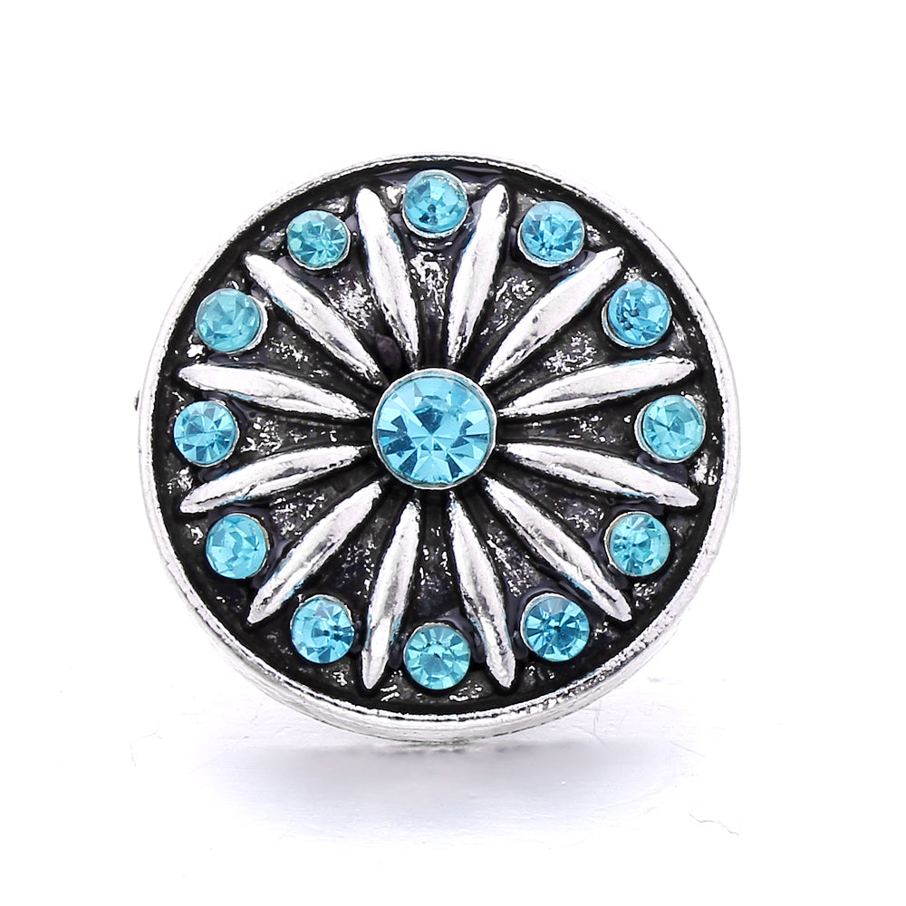 18mm Sea Breeze Blue Snap Charm | Interchangeable Jewelry Charm
