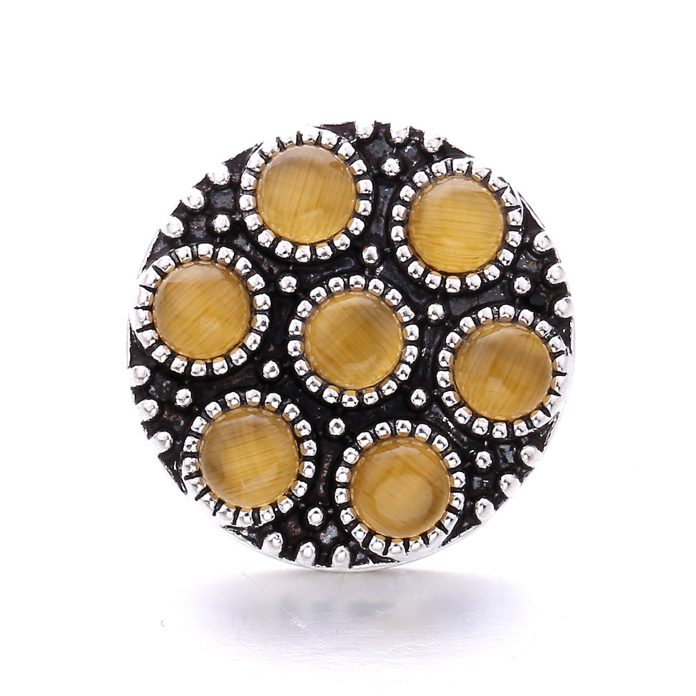 18mm Yellow Crystal Snap Charm | Interchangeable Rhinestone Charm for Bracelet & Necklace