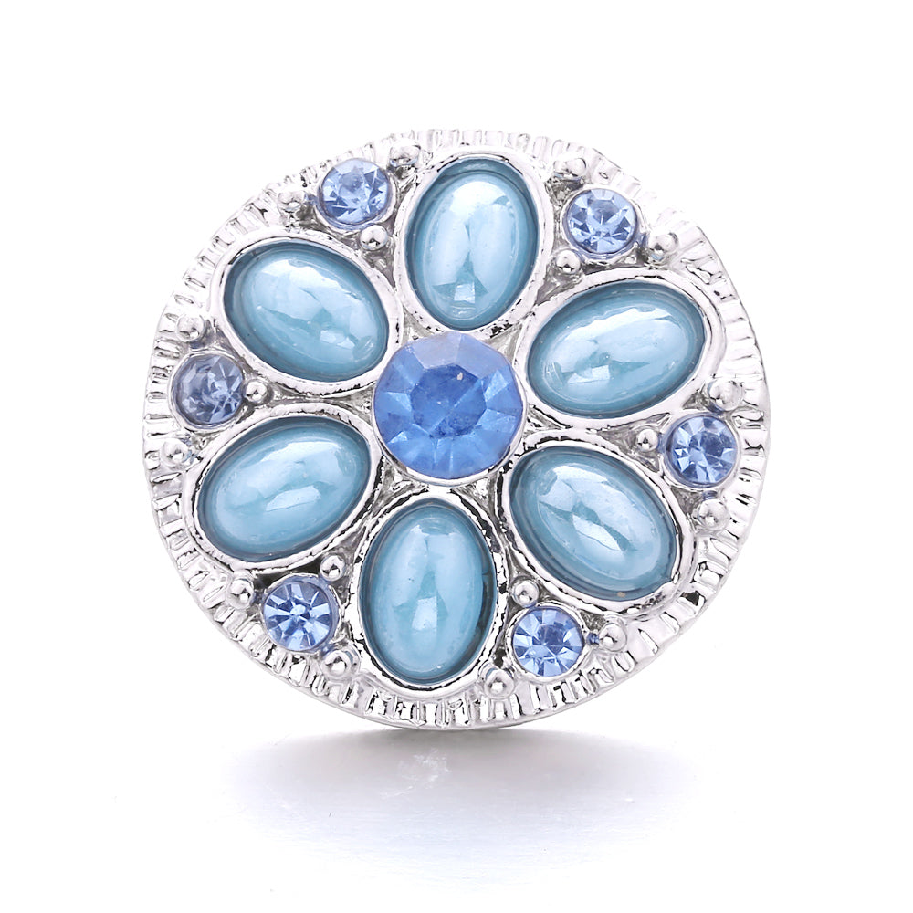 18mm Sea Breeze Blue Snap Charm | Interchangeable Jewelry Charm