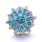 18mm Blue Rhinestone Interchangeable Snap Charm | Snap Jewelry