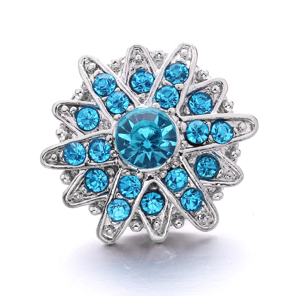 18mm Blue Rhinestone Interchangeable Snap Charm | Snap Jewelry