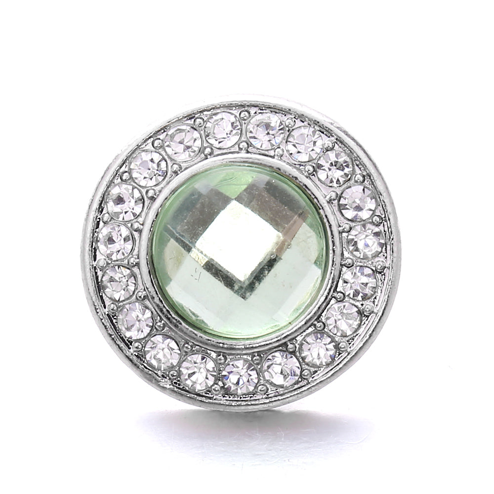 18mm Forest Green Rhinestone Snap  Charm | Interchangeable Jewelry Charm