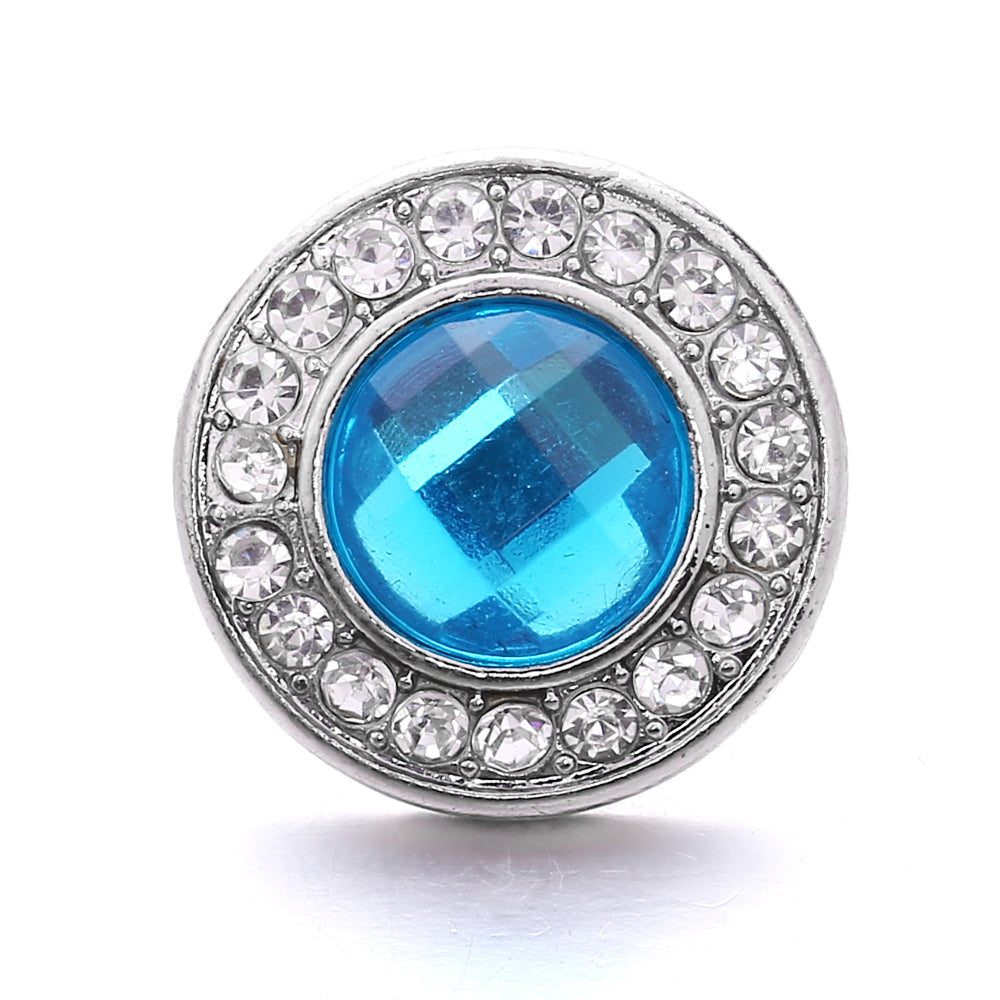 18mm Blue Rhinestone Interchangeable Snap Charm | Snap Jewelry