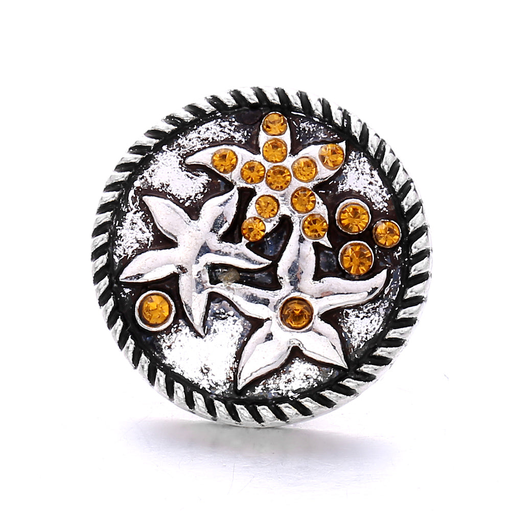 18mm Champagne Yellow Snap Charms | Interchangeable Accents for Custom Jewelry