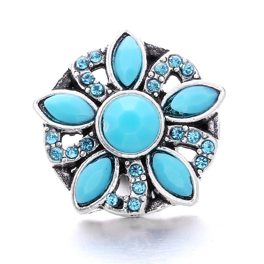 Turquoise Snap Button Charm 18mm Zinc Alloy Interchangeable Charms