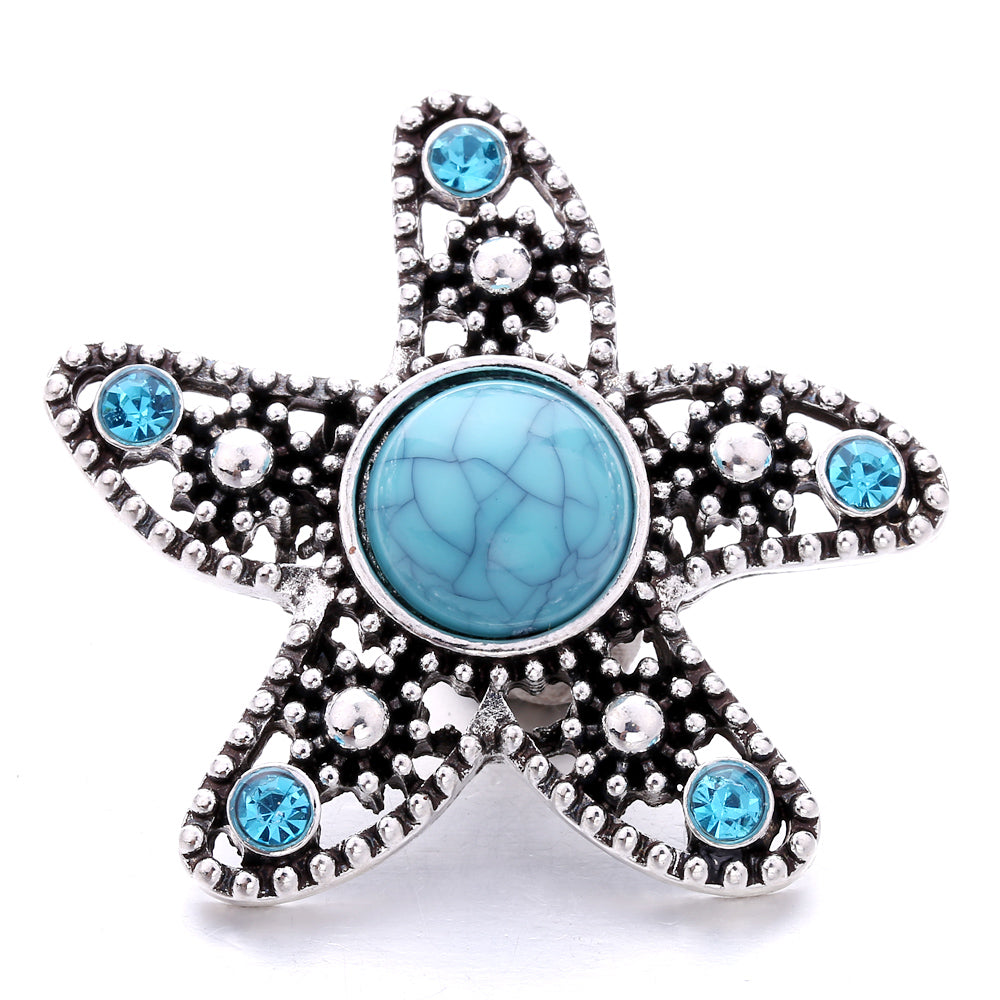 Turquoise Snap Button Charm 18mm Zinc Alloy Interchangeable Charms