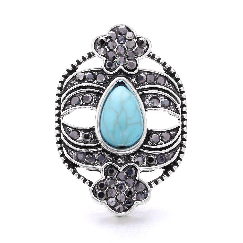Turquoise Snap Button Charm 18mm Zinc Alloy Interchangeable Charms
