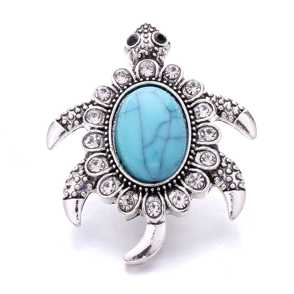 Turquoise Snap Button Charm 18mm Zinc Alloy Interchangeable Charms