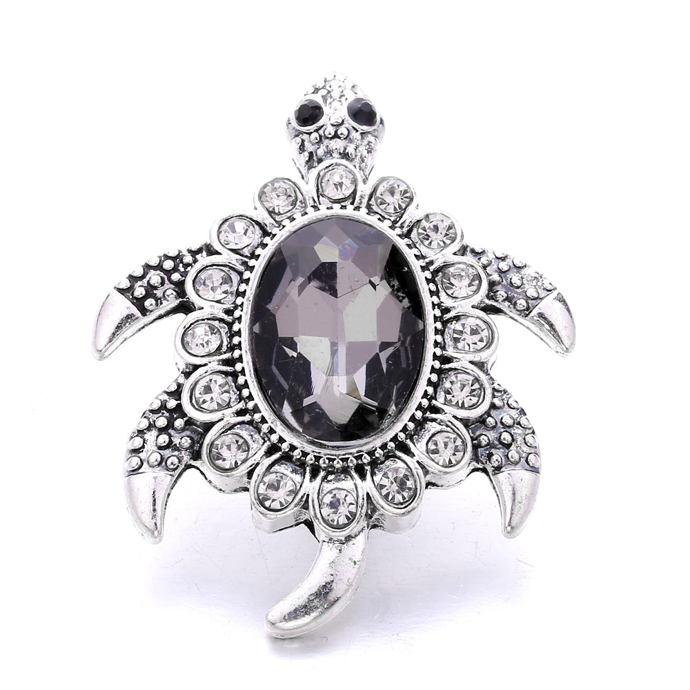 Black Rhinestone Snap Button Charms for DIY Jewelry