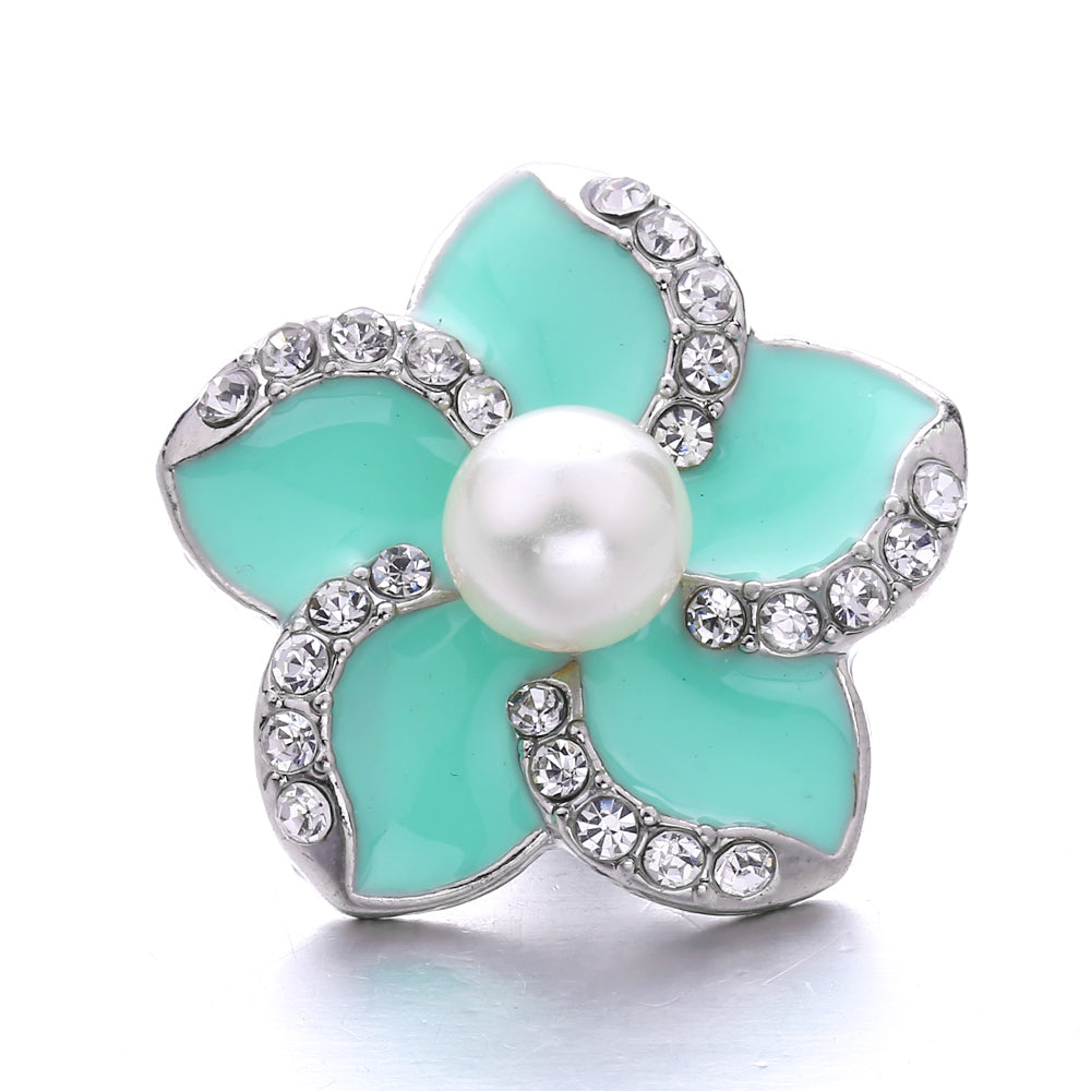 18mm Blue Rhinestone Interchangeable Snap Charm | Snap Jewelry