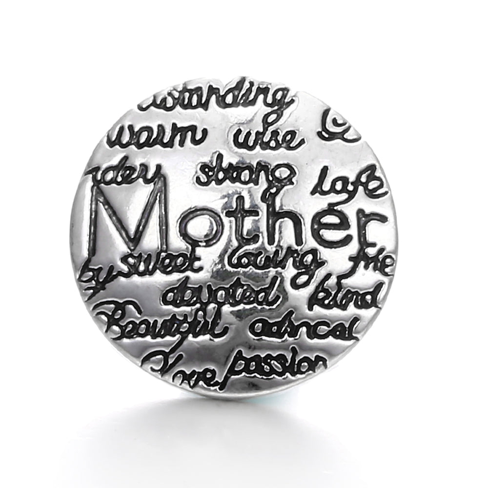 18mm Alloy Engraved Snap Charms Animal Floral and Sentimental Motifs