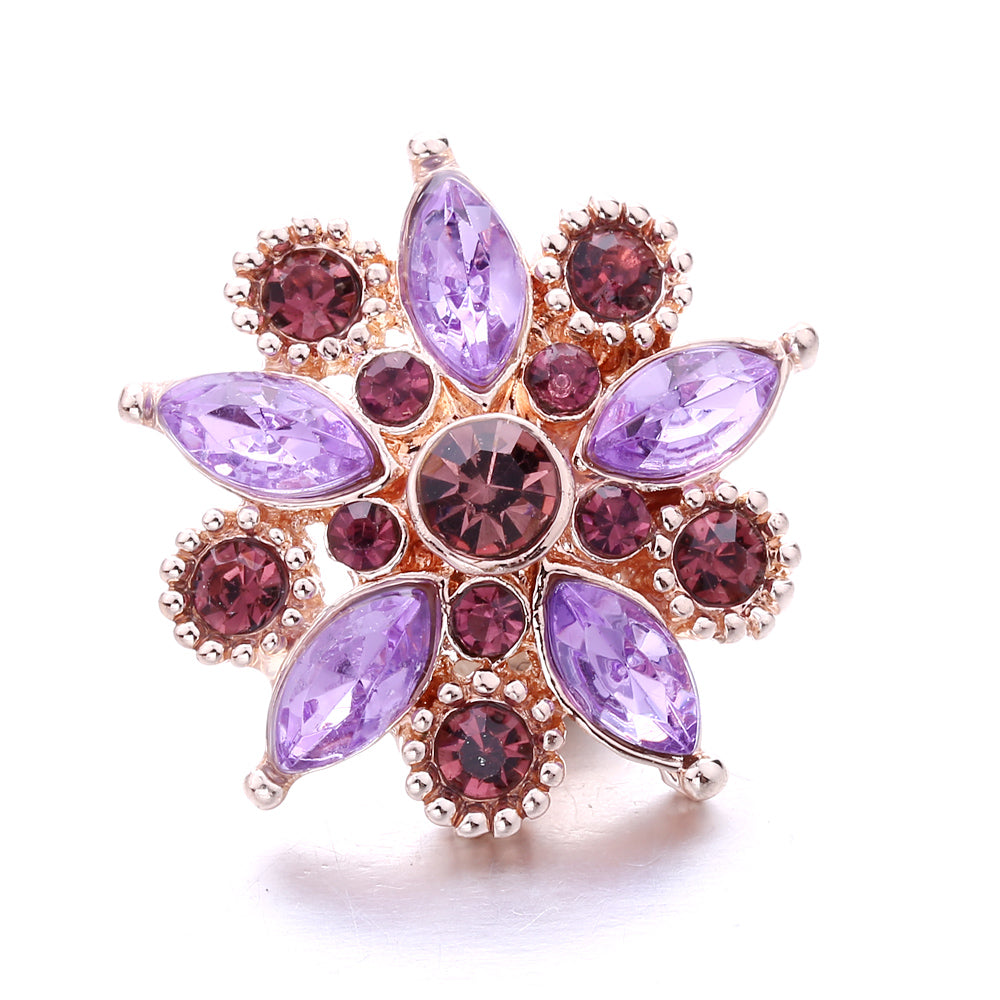 18mm Pink Rhinestone Snap Charm | Interchangeable Crystal Jewelry Charm