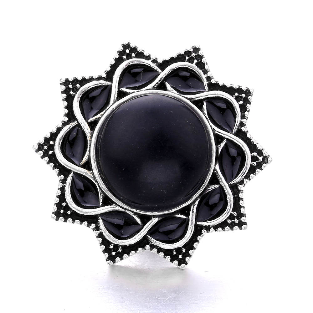Black Rhinestone Snap Button Charms for DIY Jewelry