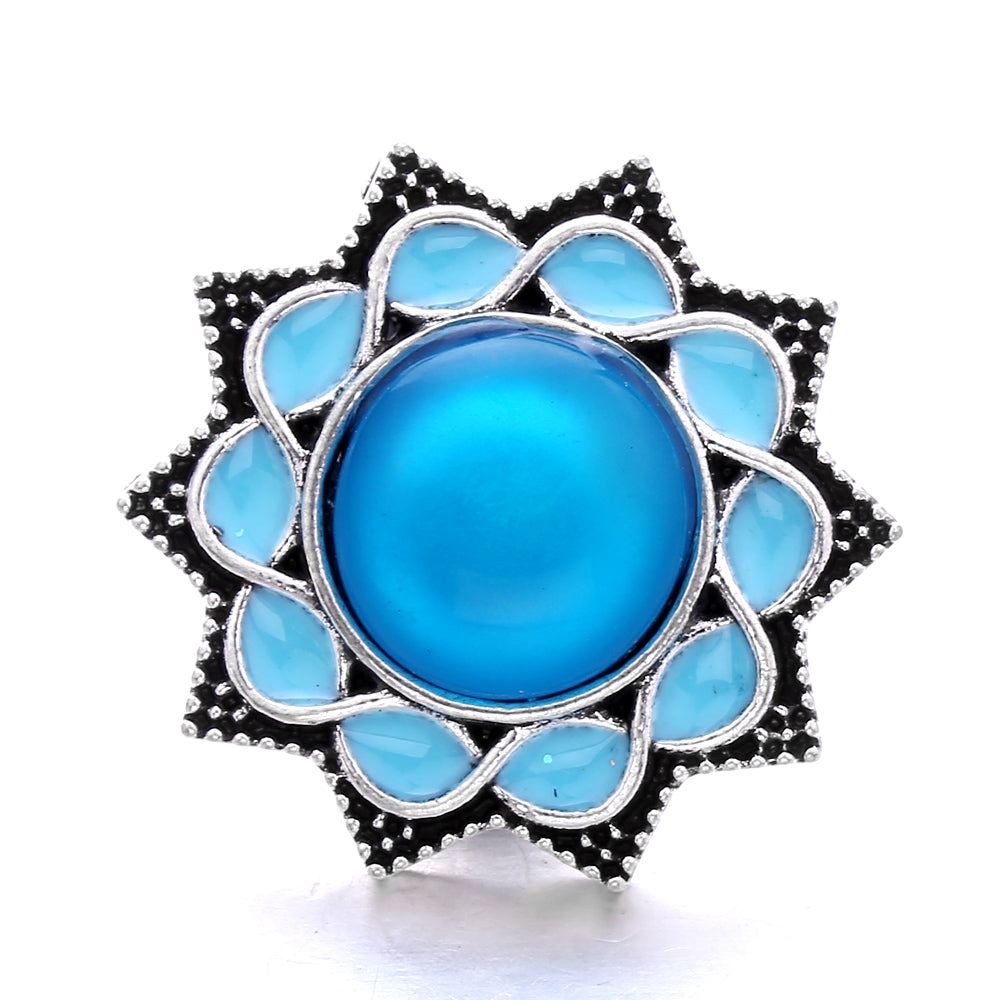 18mm Blue Rhinestone Interchangeable Snap Charm | Snap Jewelry