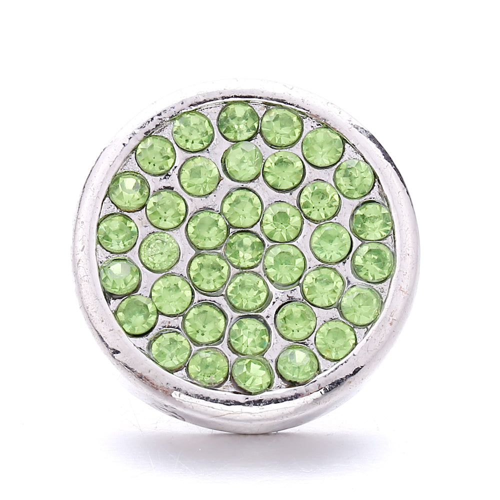 18mm Emerald Green Rhinestone Snap Button Charm | Interchangeable Charm for Bracelet & Necklace