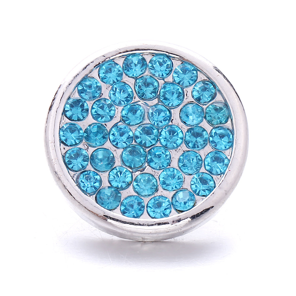 18mm Blue Rhinestone Interchangeable Snap Charm | Snap Jewelry