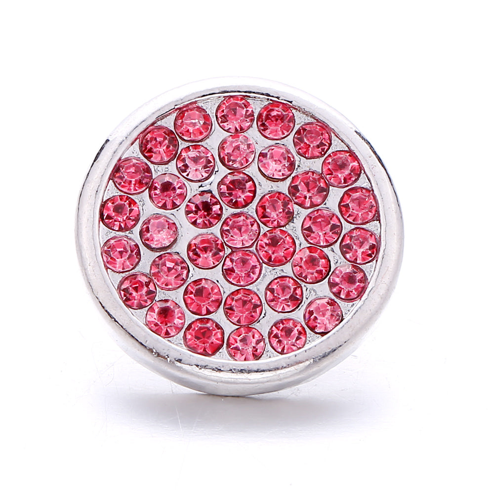 18mm Pink Crystal Snap Charm | Replaceable Rhinestone Charm Collection