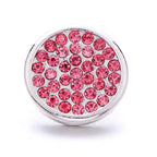 18mm Pink Crystal Snap Charm | Replaceable Rhinestone Charm Collection