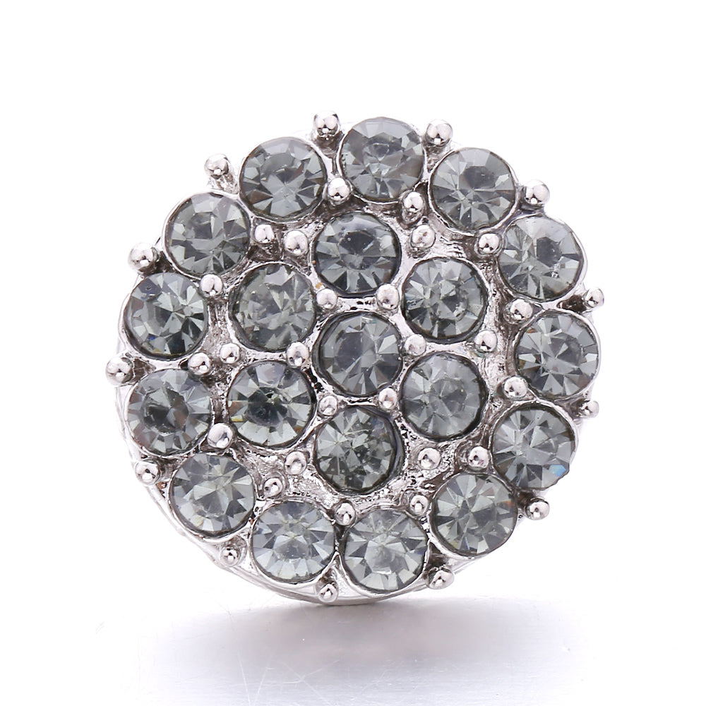 Black Rhinestone Snap Button Charms for DIY Jewelry