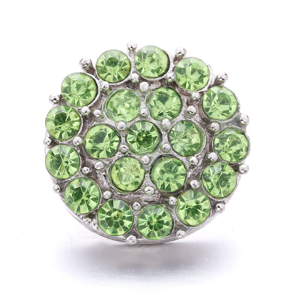 18mm Emerald Green Rhinestone Snap Button Charm | Interchangeable Charm for Bracelet & Necklace
