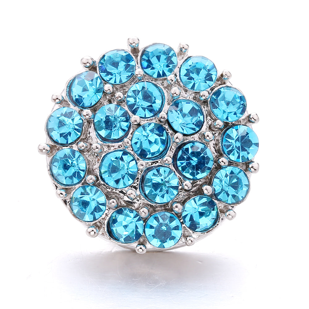 18mm Blue Rhinestone Interchangeable Snap Charm | Snap Jewelry