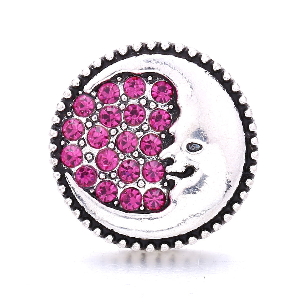 18mm Pink Crystal Snap Charm | Replaceable Rhinestone Charm Collection
