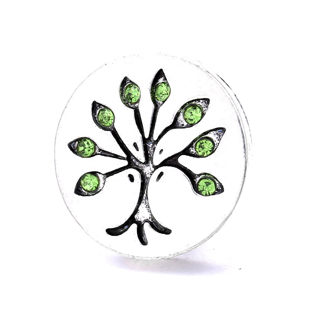 18mm Emerald Green Rhinestone Snap Button Charm | Interchangeable Charm for Bracelet & Necklace