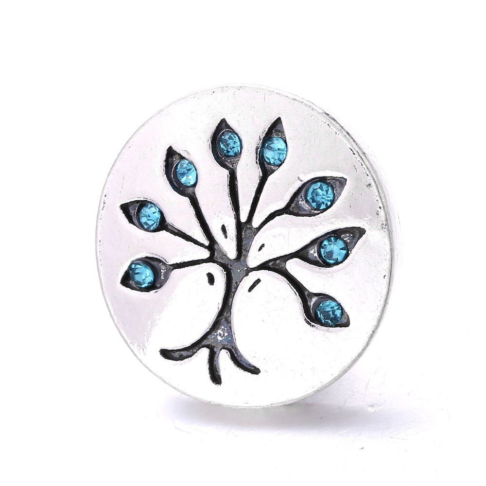 18mm Blue Rhinestone Interchangeable Snap Charm | Snap Jewelry