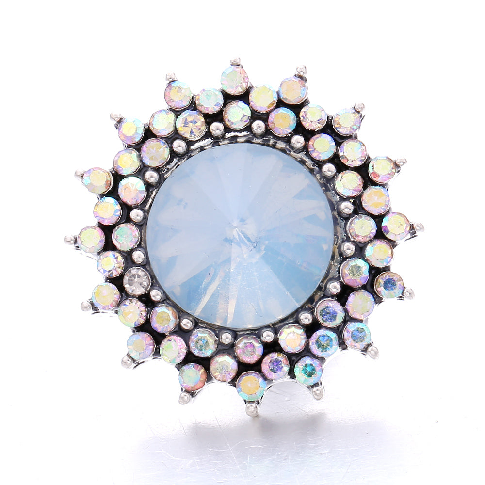 18mm Blue Rhinestone Interchangeable Snap Charm | Snap Jewelry