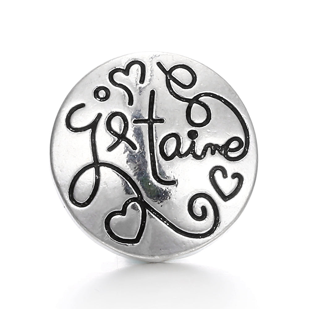 18mm Alloy Engraved Snap Charms Animal Floral and Sentimental Motifs