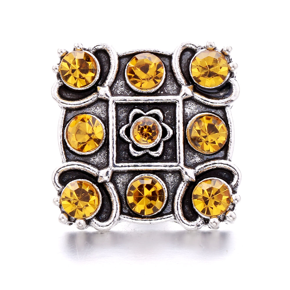 18mm Champagne Yellow Snap Charms | Interchangeable Accents for Custom Jewelry