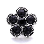 Black Rhinestone Snap Charms for DIY Jewelry