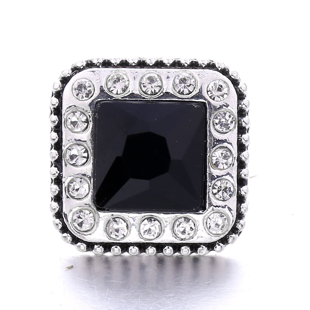 Black Rhinestone Snap Charms for DIY Jewelry