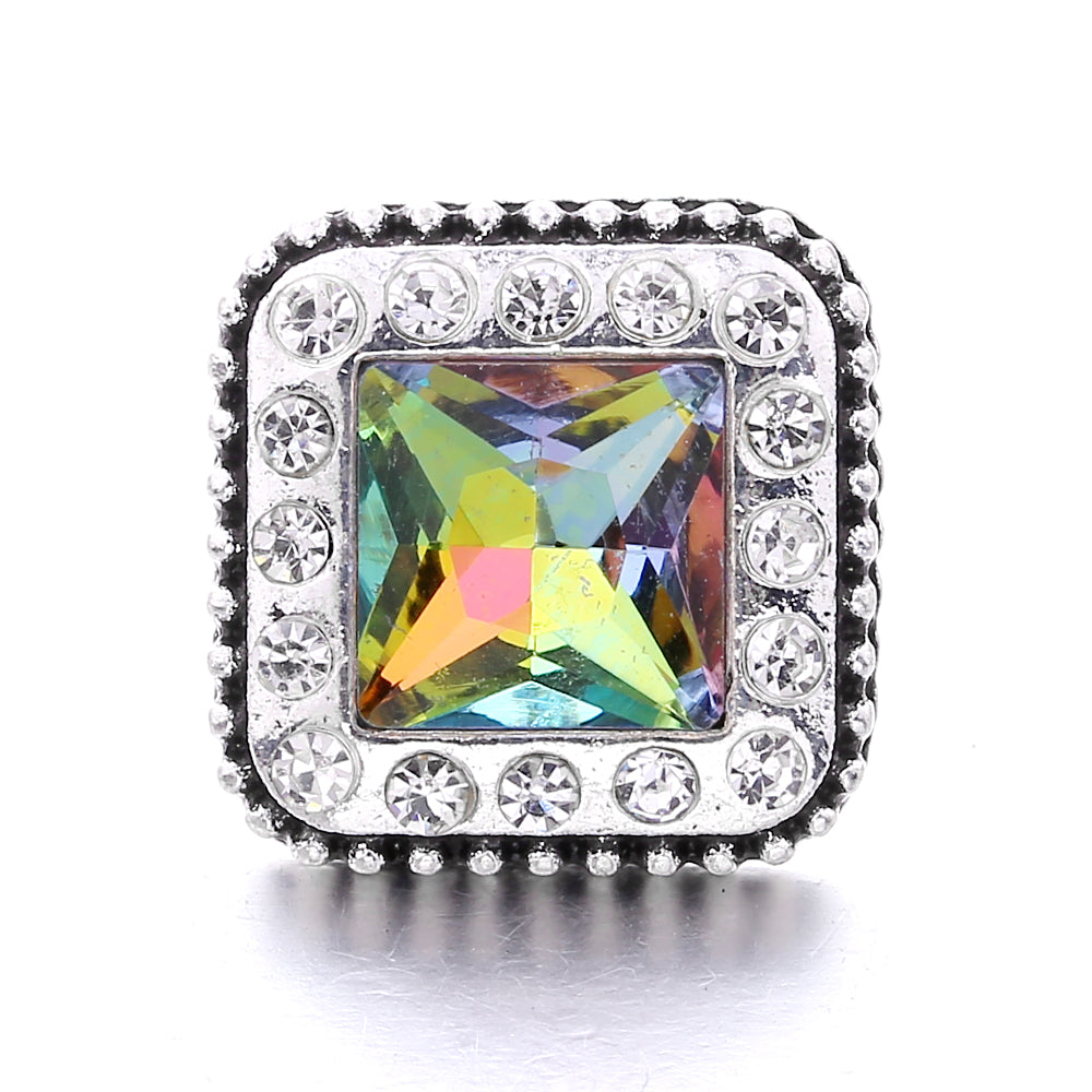 18mm Emerald Green Rhinestone Snap Button Charm | Interchangeable Charm for Bracelet & Necklace