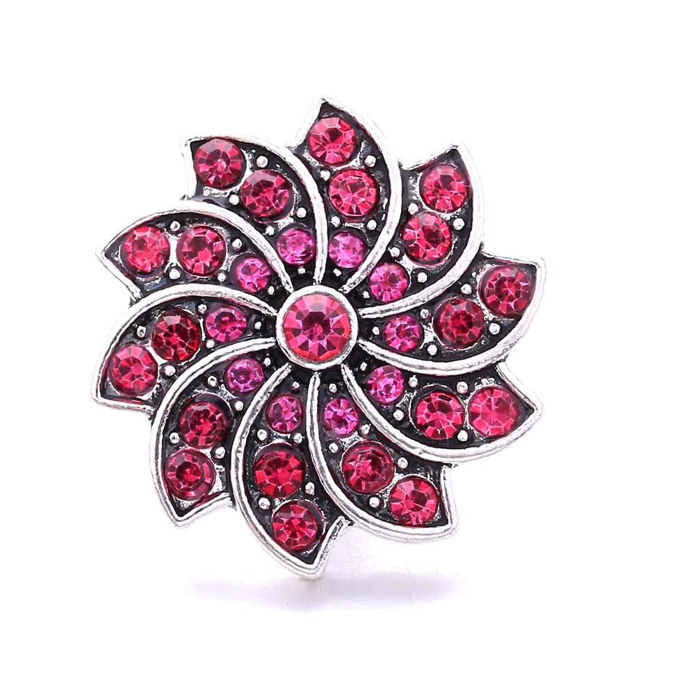18mm Pink Crystal Snap Charm | Replaceable Rhinestone Charm Collection