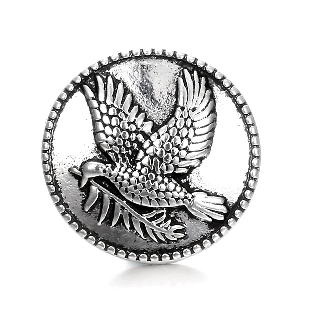 18mm Alloy Engraved Snap Charms Animal Floral and Sentimental Motifs