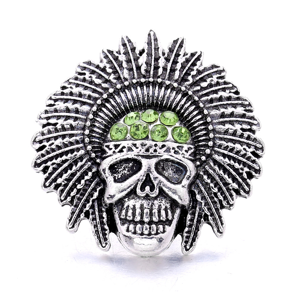 18mm Emerald Green Rhinestone Snap Button Charm | Interchangeable Charm for Bracelet & Necklace