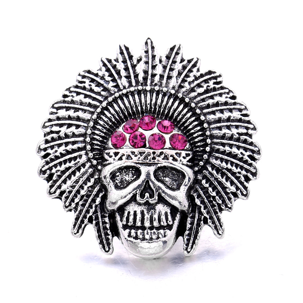 18mm Pink Crystal Snap Charm | Replaceable Rhinestone Charm Collection