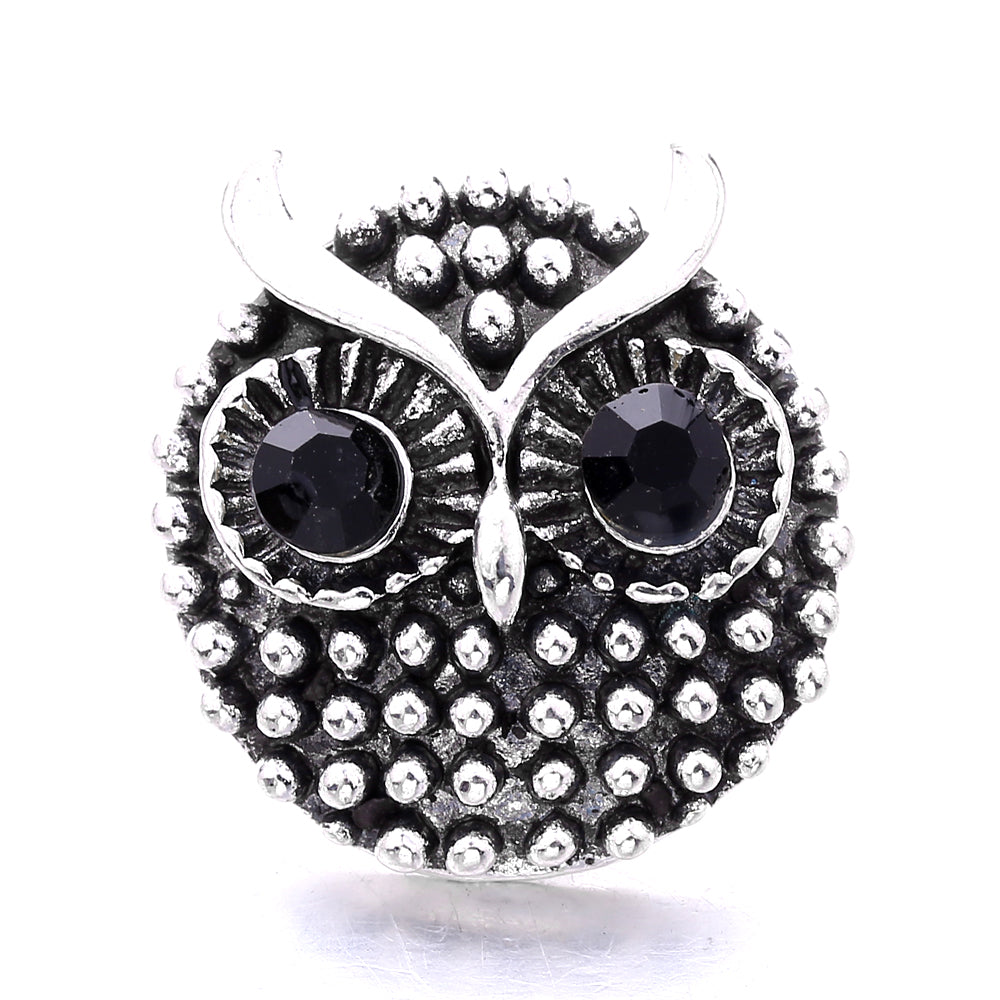 Black Rhinestone Snap Charms for DIY Jewelry