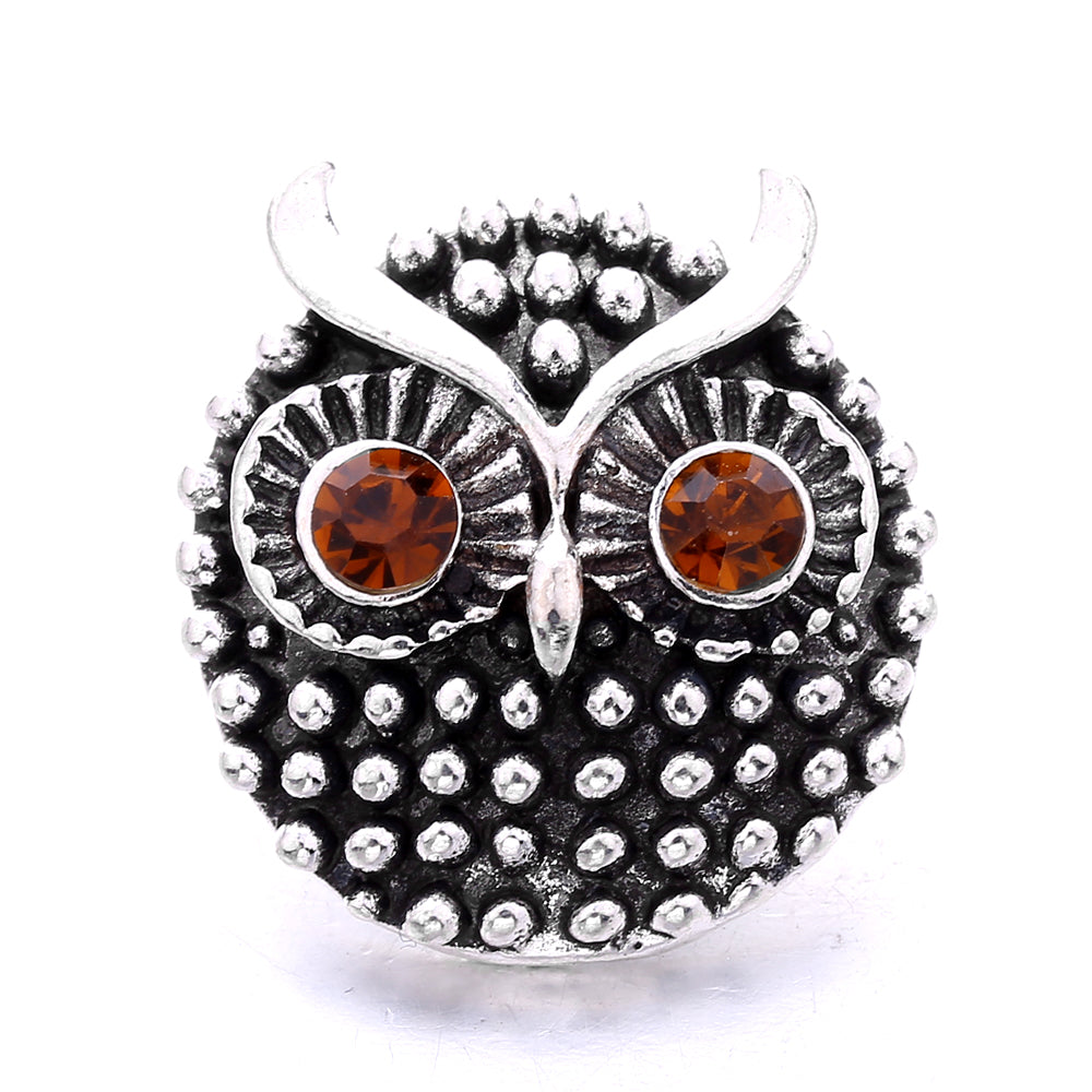 Autumn Brown Rhinestone 18mm Snap Charm Collection