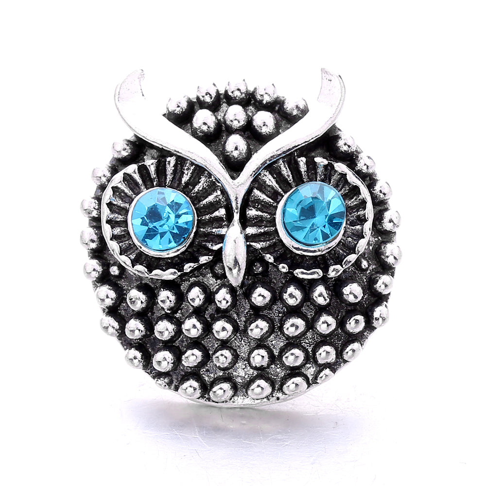 18mm Sea Life Rhinestone Snap Charm | Interchangeable Blue Crystal Charm