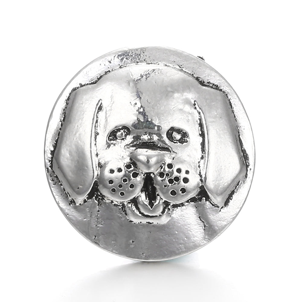 18mm Alloy Engraved Snap Charms Animal Floral and Sentimental Motifs