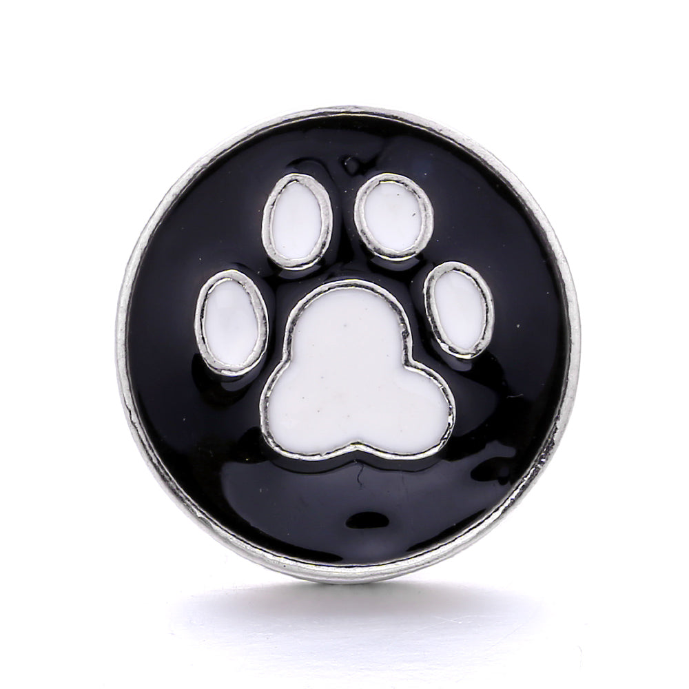 18mm Interchangeable Black & White Enamel Snap Charms for Snap Jewelry