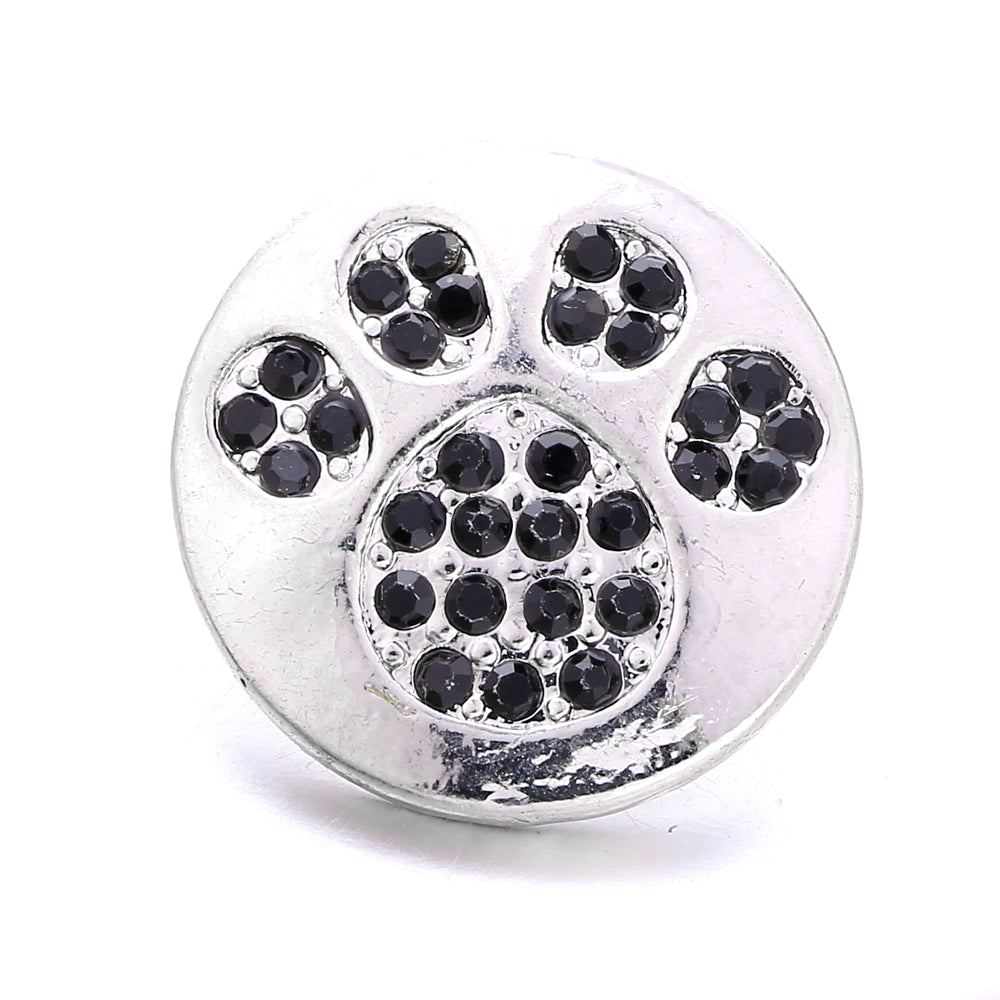Black Rhinestone Snap Charms for DIY Jewelry