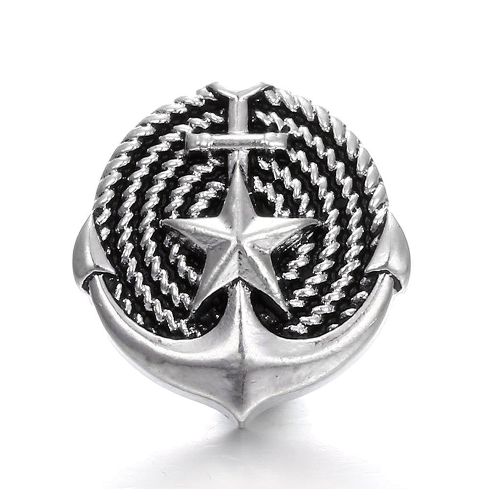 18mm Alloy Engraved Snap Charms Animal Floral and Sentimental Motifs