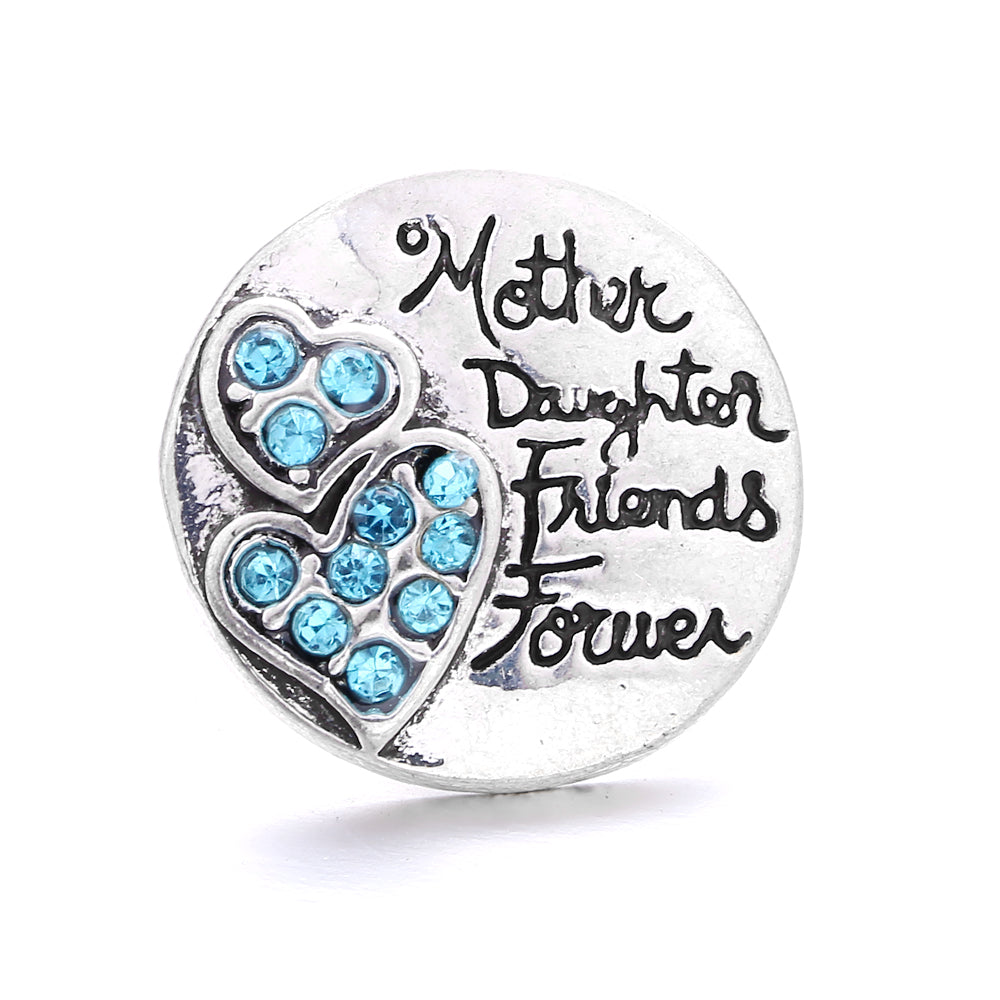 18mm Sea Life Rhinestone Snap Charm | Interchangeable Blue Crystal Charm